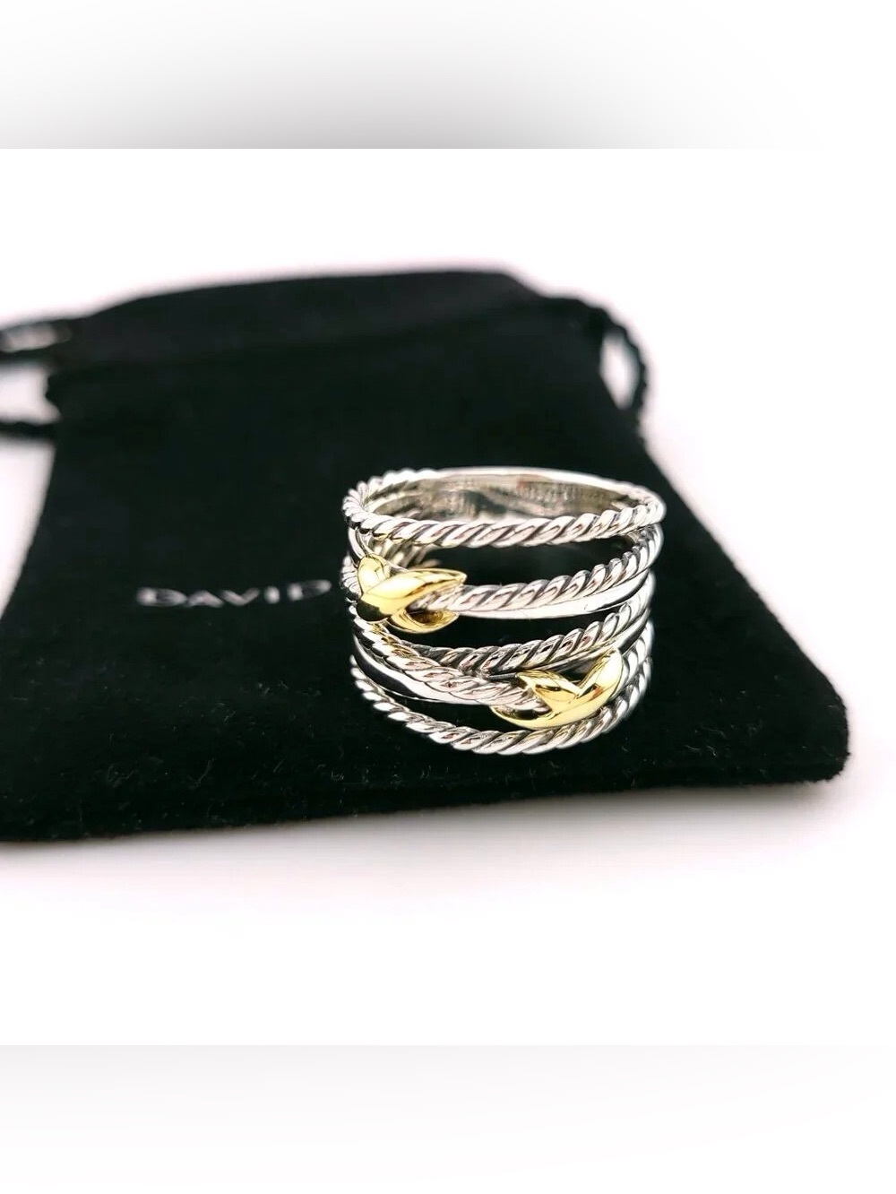 🥞David Yurman 925 Silver Rings with Original Pouch
